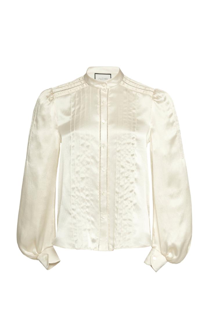 Alexis Balor Cotton Pleated Long Sleeve Shirt