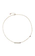 Yi Collection Ruby And Aquamarine Bar Necklace