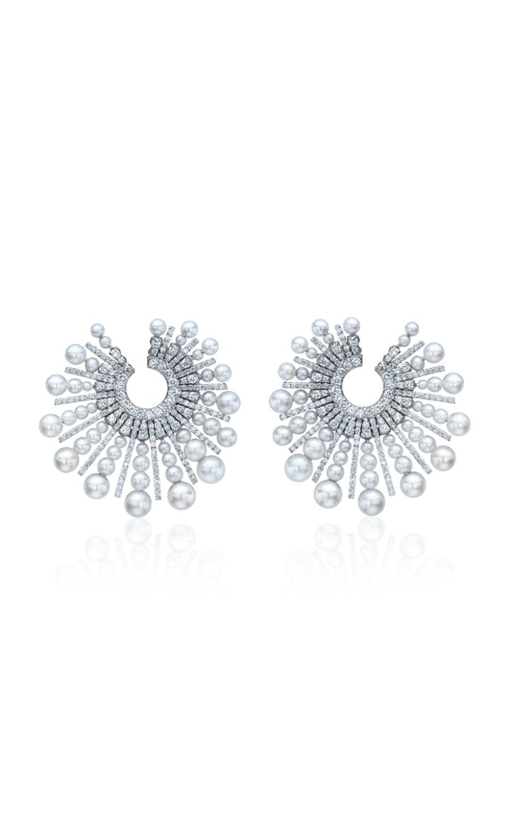 Mindi Mond Pearl Diamond Spoke Earrings