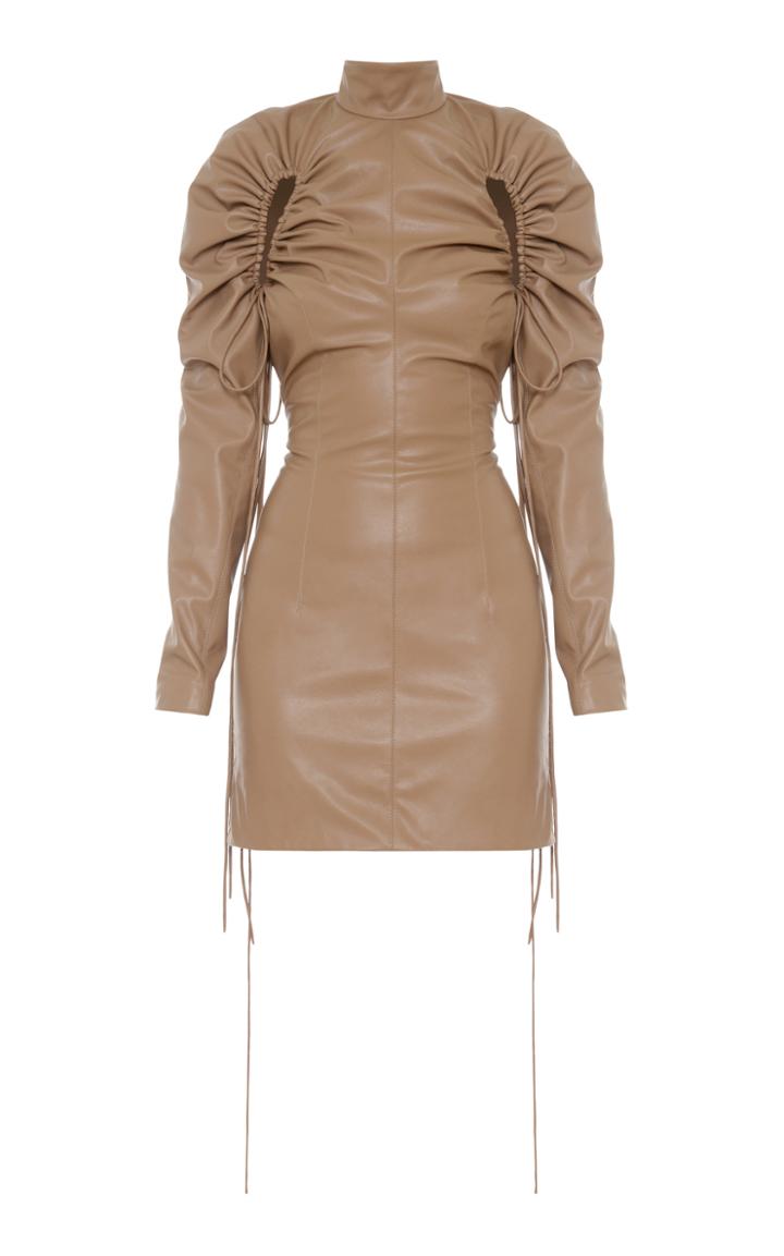 Moda Operandi Aleksandre Akhalkatsishvili Ruched Faux Leather Mini Dress