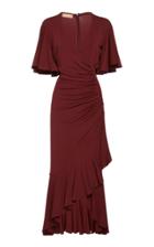 Michael Kors Collection Ruffle Satin Wrap Dress
