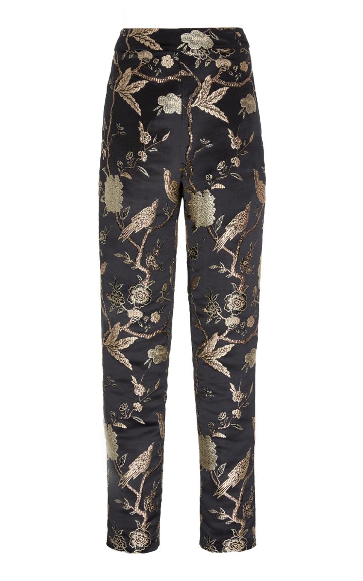 Huishan Zhang Maia Jacquard Straight-leg Trousers