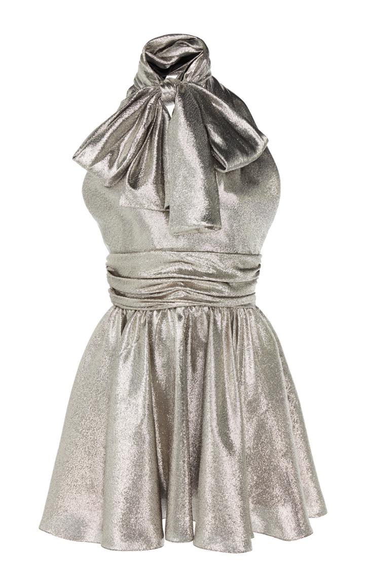 Paule Ka Neck Bow Lam Dress