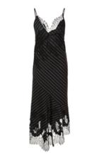 Jason Wu Collection Pinstripe And Lace Wool-blend Dress