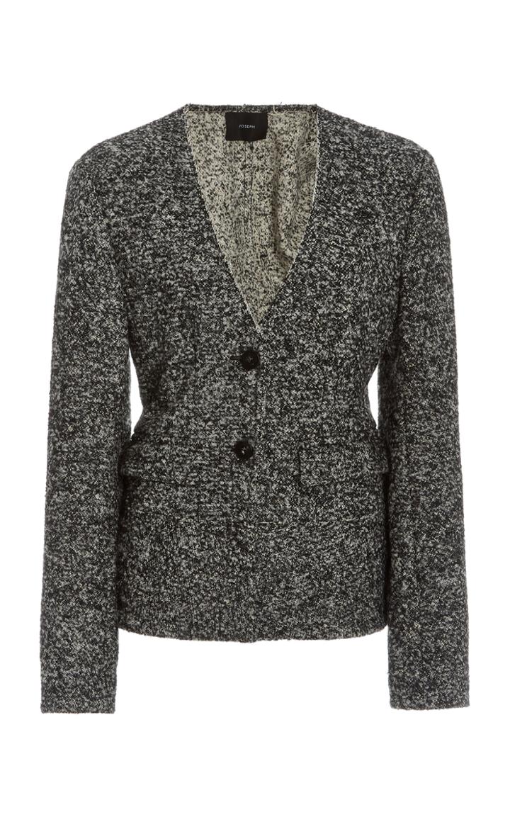 Joseph Jeranne Wool-blend Boucl Tweed Blazer Top