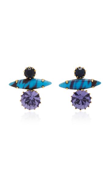 Nicole Romano 18k Gold-plated Stacked Crystal Earrings