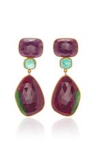 Bahina 18k Gold Ruby And Emerald Earrings