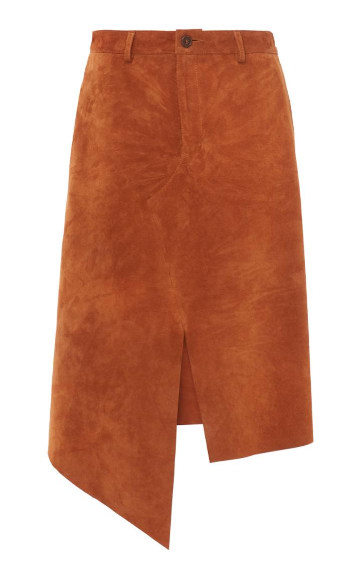 Maison Margiela Asymmetric Hem Suede Skirt