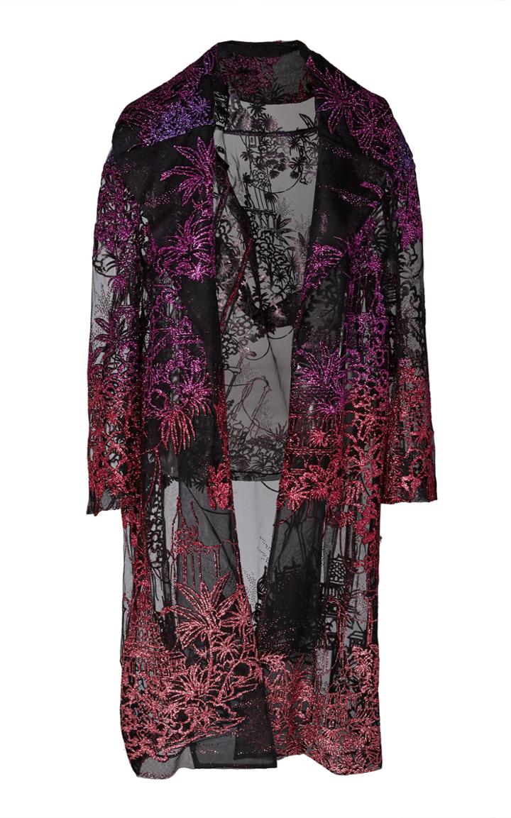 Prabal Gurung Kalak Printed Tulle Coat