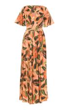 Lena Hoschek Sunset Papaya-print Chiffon Maxi Dress