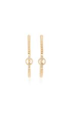 Nancy Newberg 14 Gold And Diamond Hoop Earrings