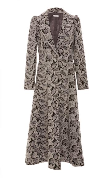 Co Wool Blend Printed Coat