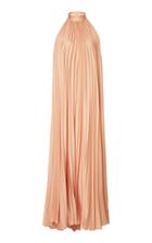 Brandon Maxwell High Neck Pleated Gown