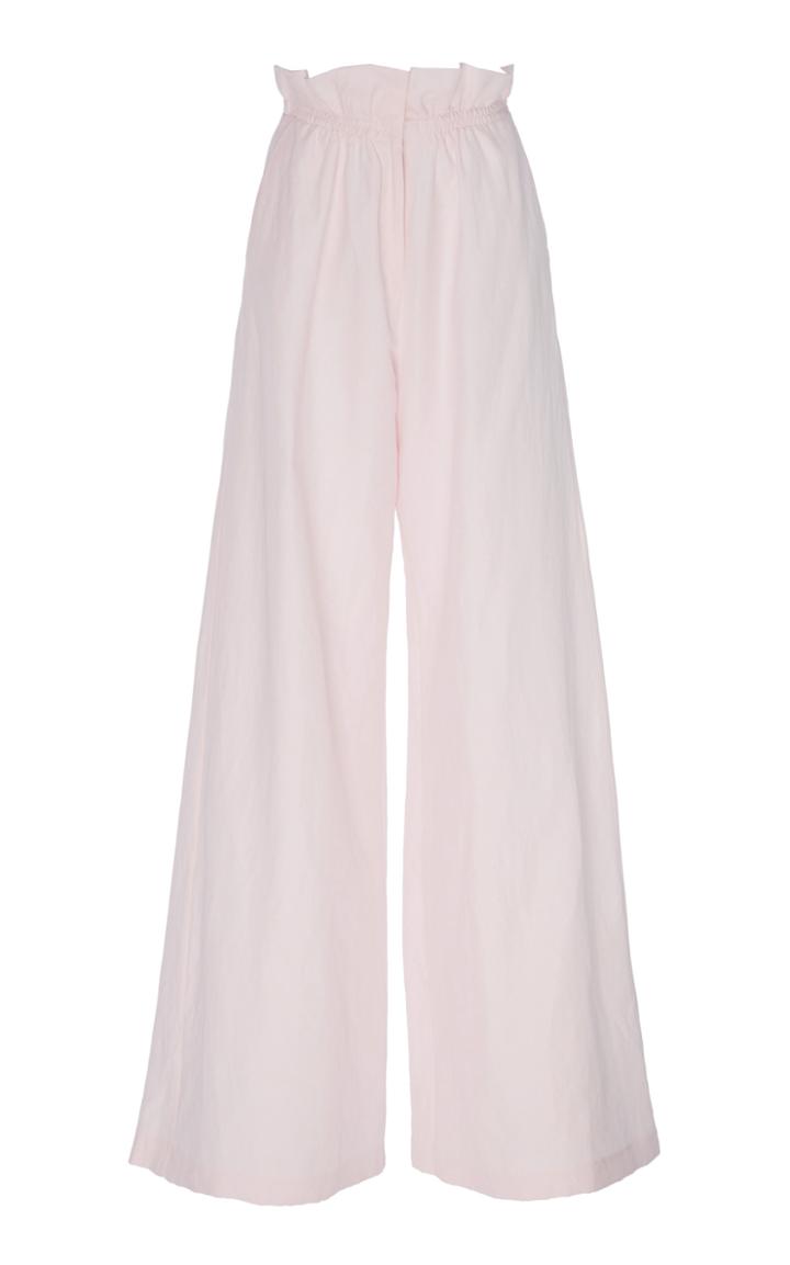 Noon By Noor Oxford Cotton-blend Wide-leg Trousers