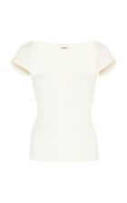 Moda Operandi Khaite Ista Sweetheart Ribbed Knit Top Size: Xs