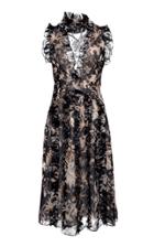 Oday Shakar Printed Ruffle Halter Dress