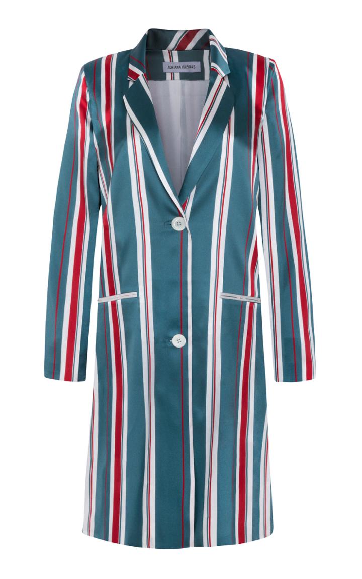 Adriana Iglesias Boyfriend Silk Coat
