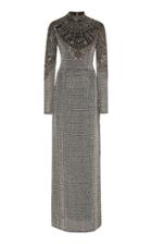 Cucculelli Shaheen Scallop Armor Embroidered Silk Gown