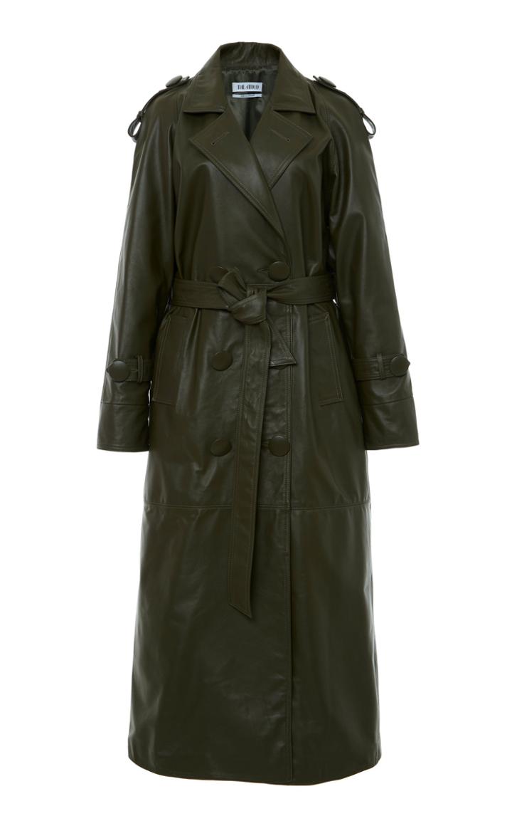 Moda Operandi Attico Leather Trench Coat Size: 38