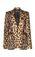 Mugler Leopard Print Cotton-blend Blazer