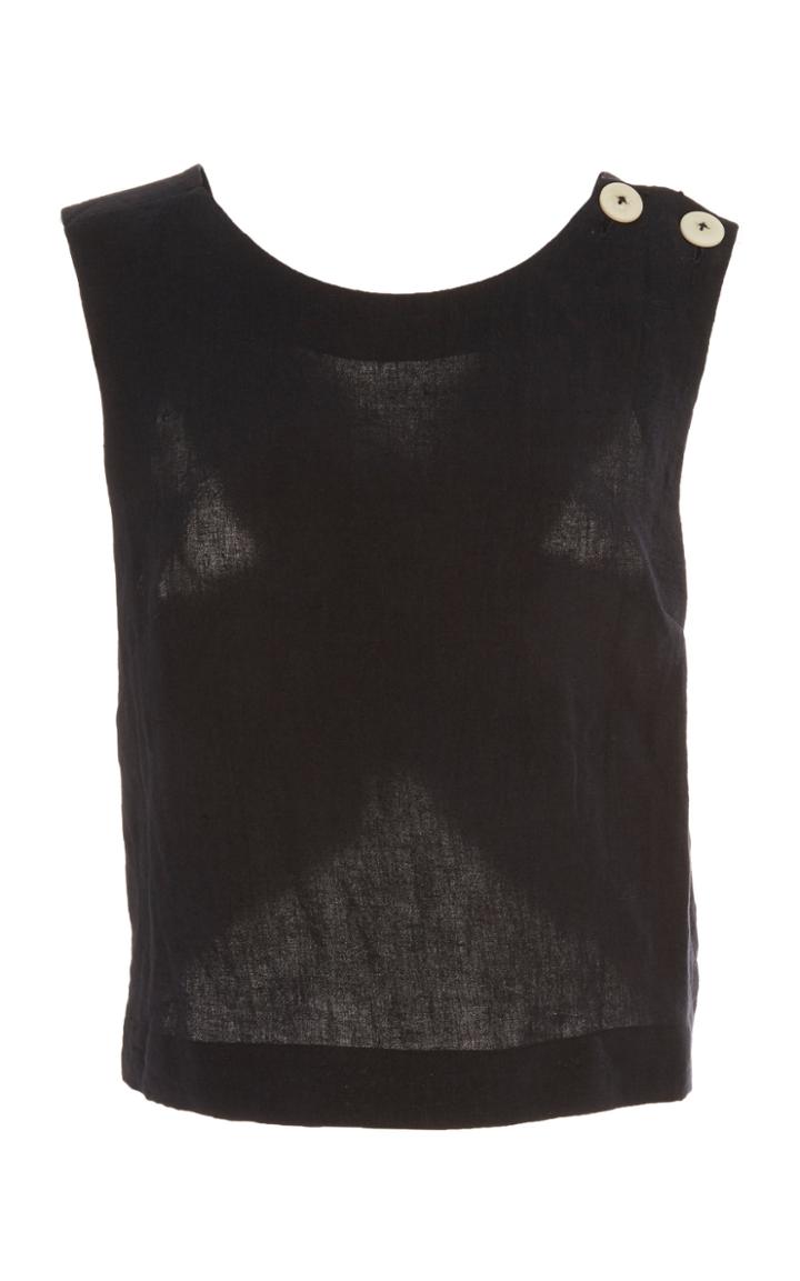 Whit Luna Linen Cross Back Top