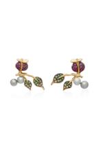 Colette Jewelry Thistle 18k Gold Diamond Earrings