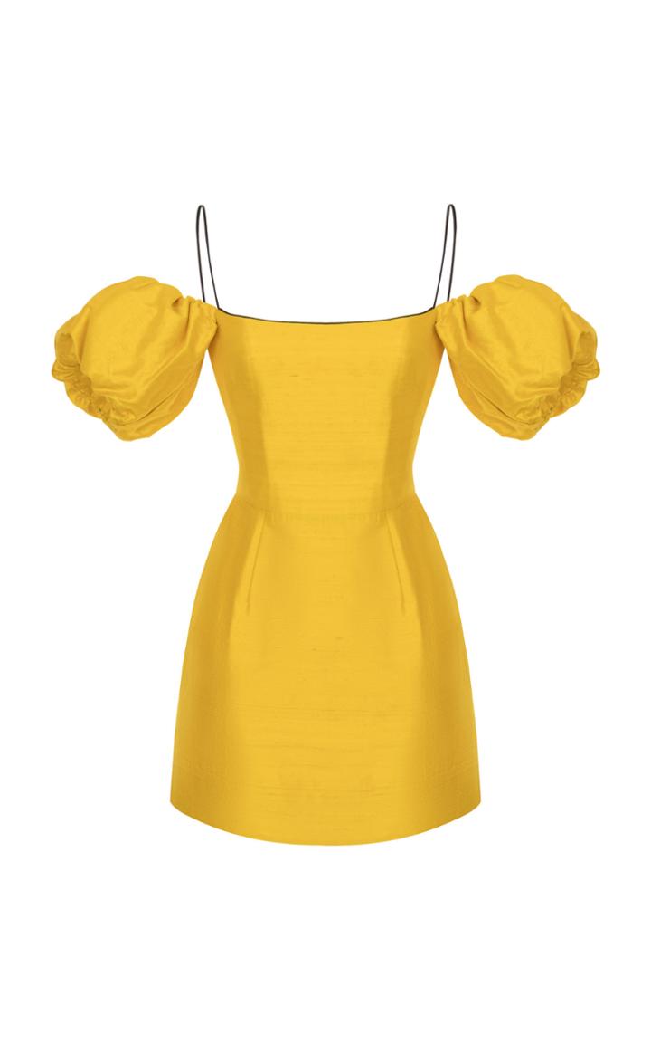 Rasario Puff-sleeve Silk Mini Dress