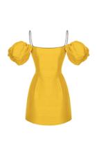 Rasario Puff-sleeve Silk Mini Dress