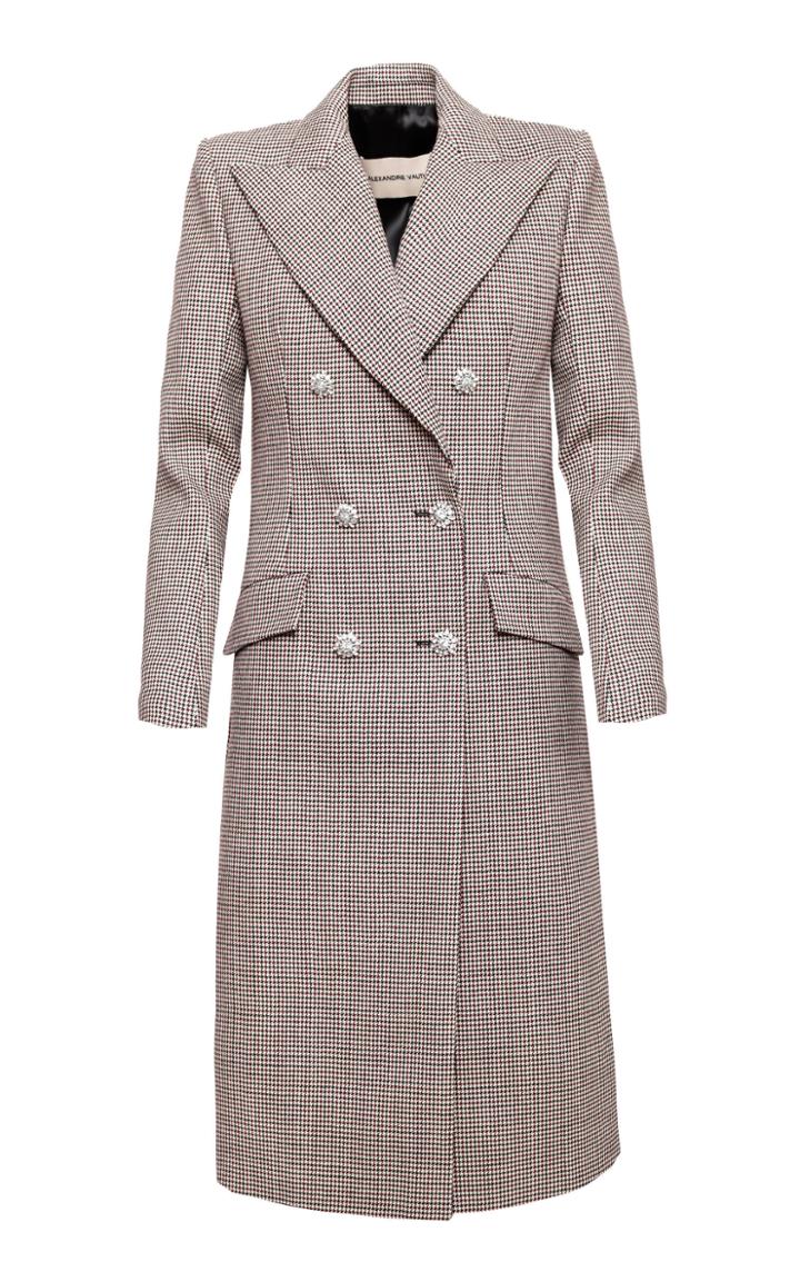 Alexandre Vauthier Double Breasted Plaid Wool Coat