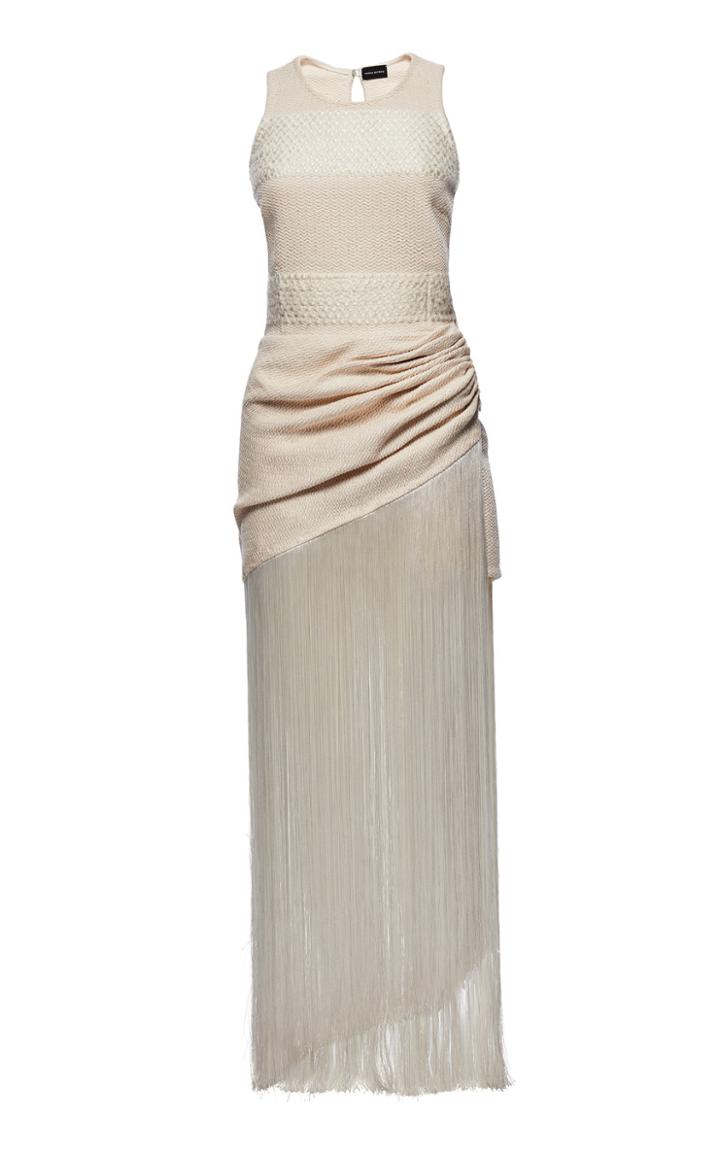 Magda Butrym Ponce Cotton Line Fringe Dress