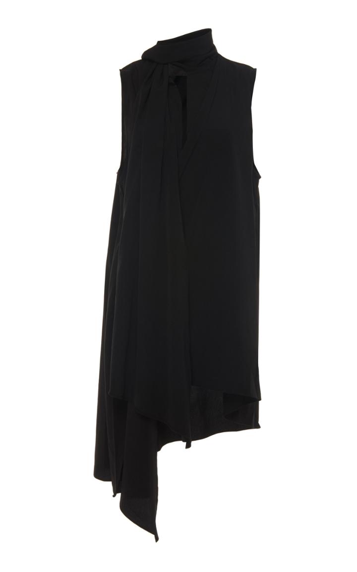 Acler Doheny Wrap-effect Tie-neck Top