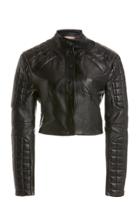 Moda Operandi Matriel Quilted Faux Leather Cropped Biker Jacket
