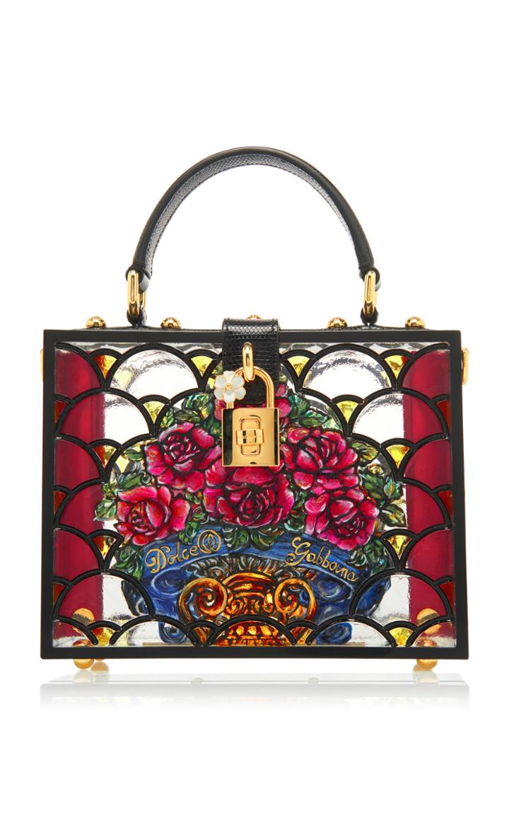 Dolce & Gabbana Dolce Box Floral-print Plexi Bag