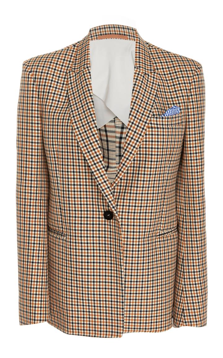 Summa Single-breasted Cotton Blend Slim Jacket