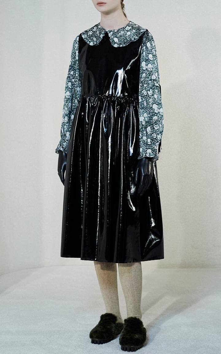 Shrimps Black Conran Patent Dress