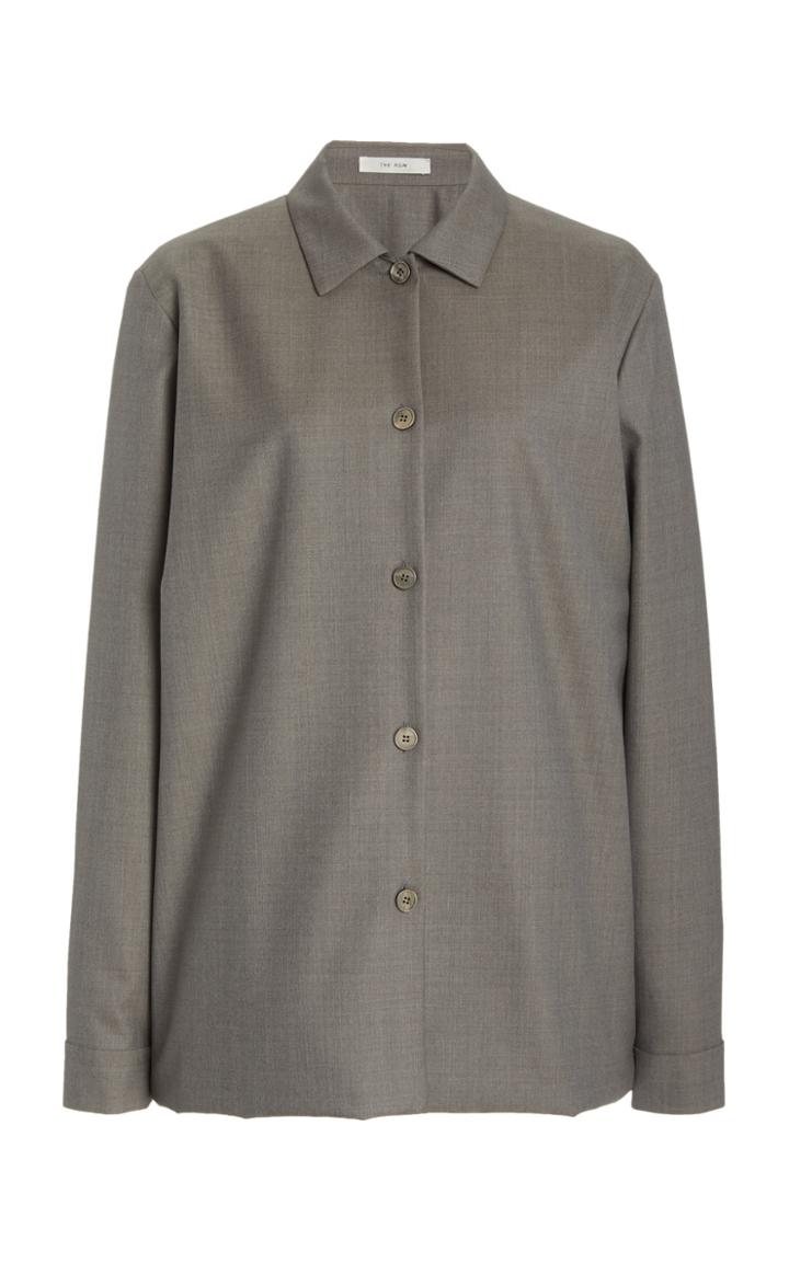 Moda Operandi The Row Lexis Worsted Wool Gabardine Shirt