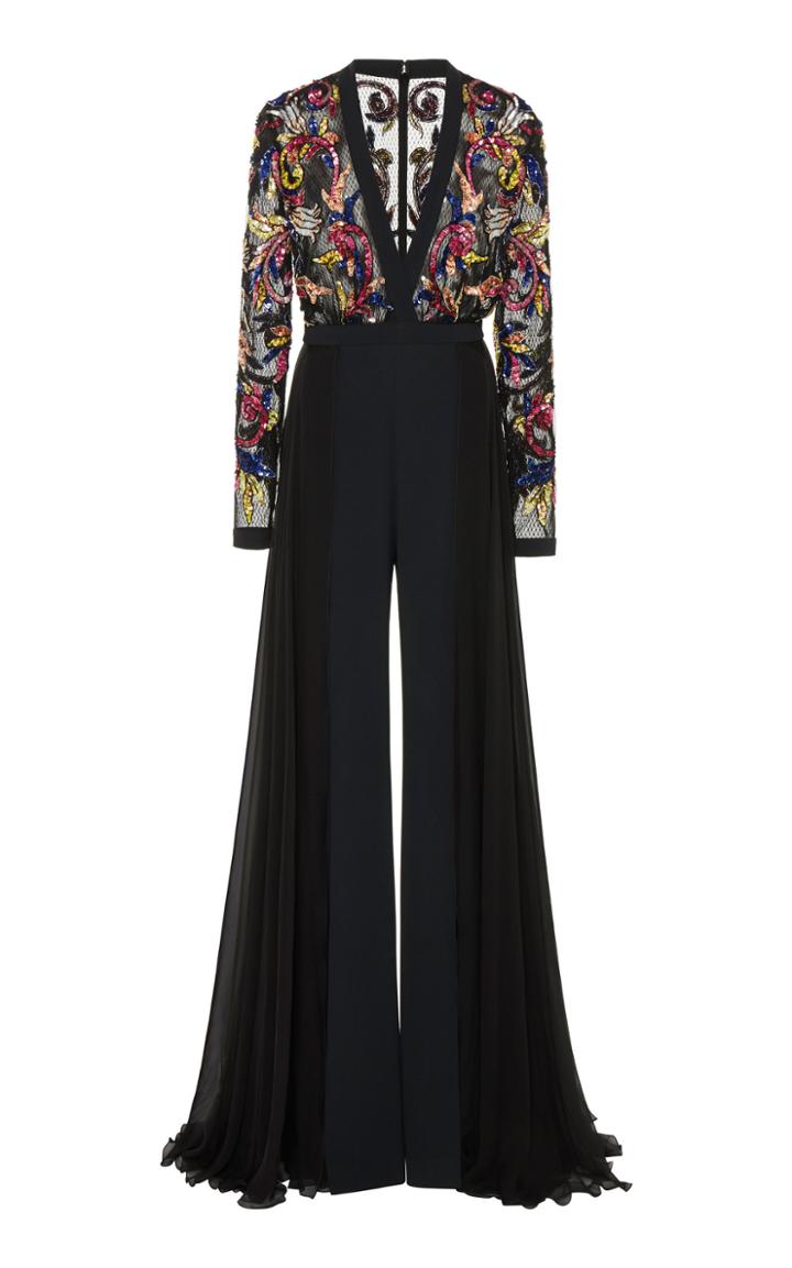 Moda Operandi Zuhair Murad Floral Sequin Embellished Jumpsuit Size: 32