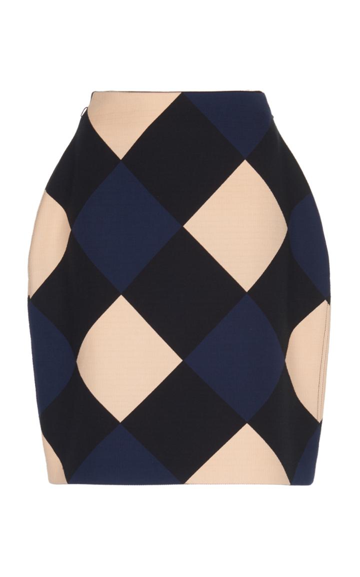 Nina Ricci Harlequin Printed Honeycomb Skirt