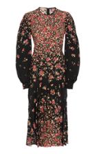 Michael Kors Collection Crushed Drop Waist Silk Dress