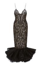 Balmain Fluted Lace Midi Dress