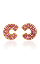 The Last Line Pink Sapphire Spiral Twist Earrings