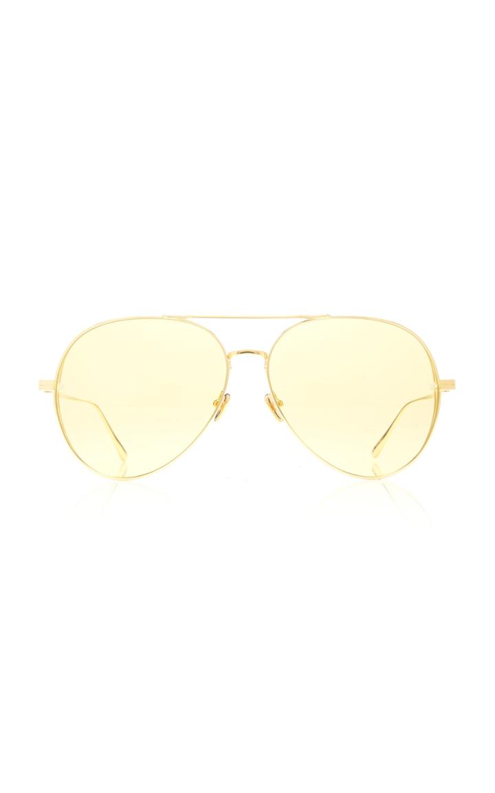 Moda Operandi Linda Farrow Aviator-style Gold-tone Sunglasses