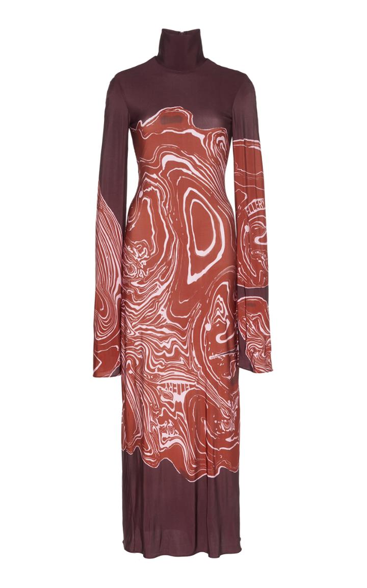 Ellery Marbled Jersey Turtleneck Dress
