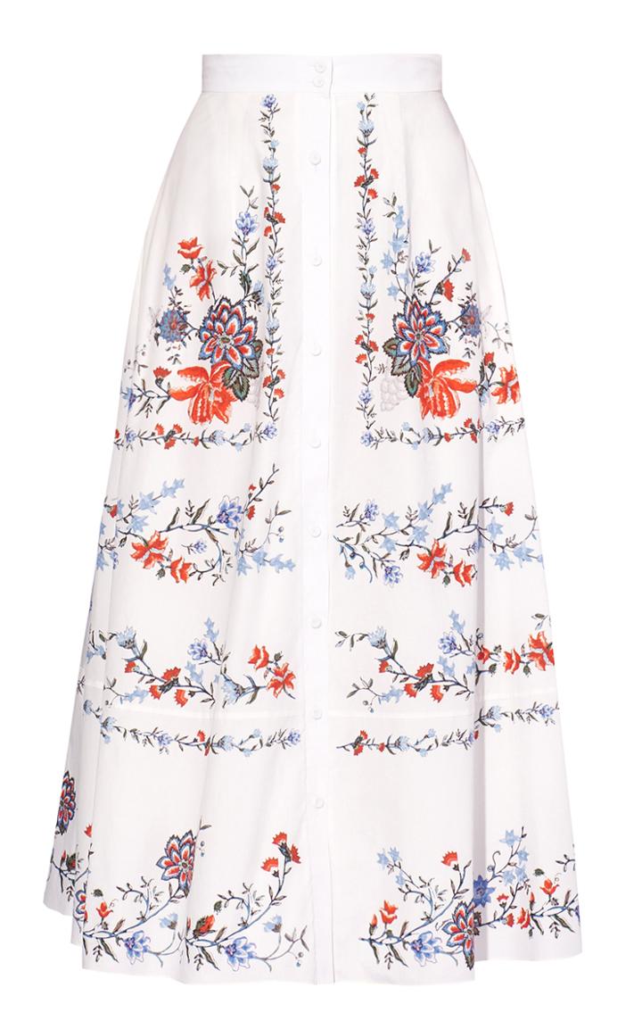 Moda Operandi Erdem Mervyn A-line Cotton Skirt