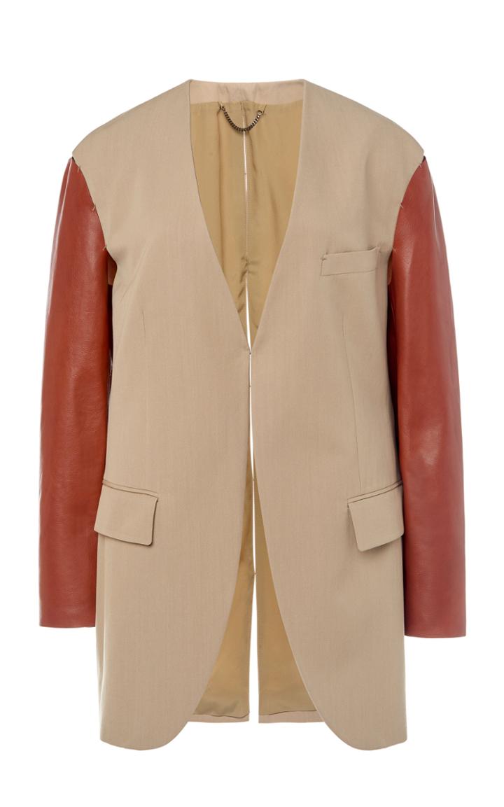 Moda Operandi Salvatore Ferragamo Two-tone Cotton-wool Jacket Size: 38