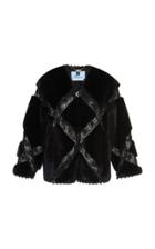Blumarine Lace Trim Fur Jacket