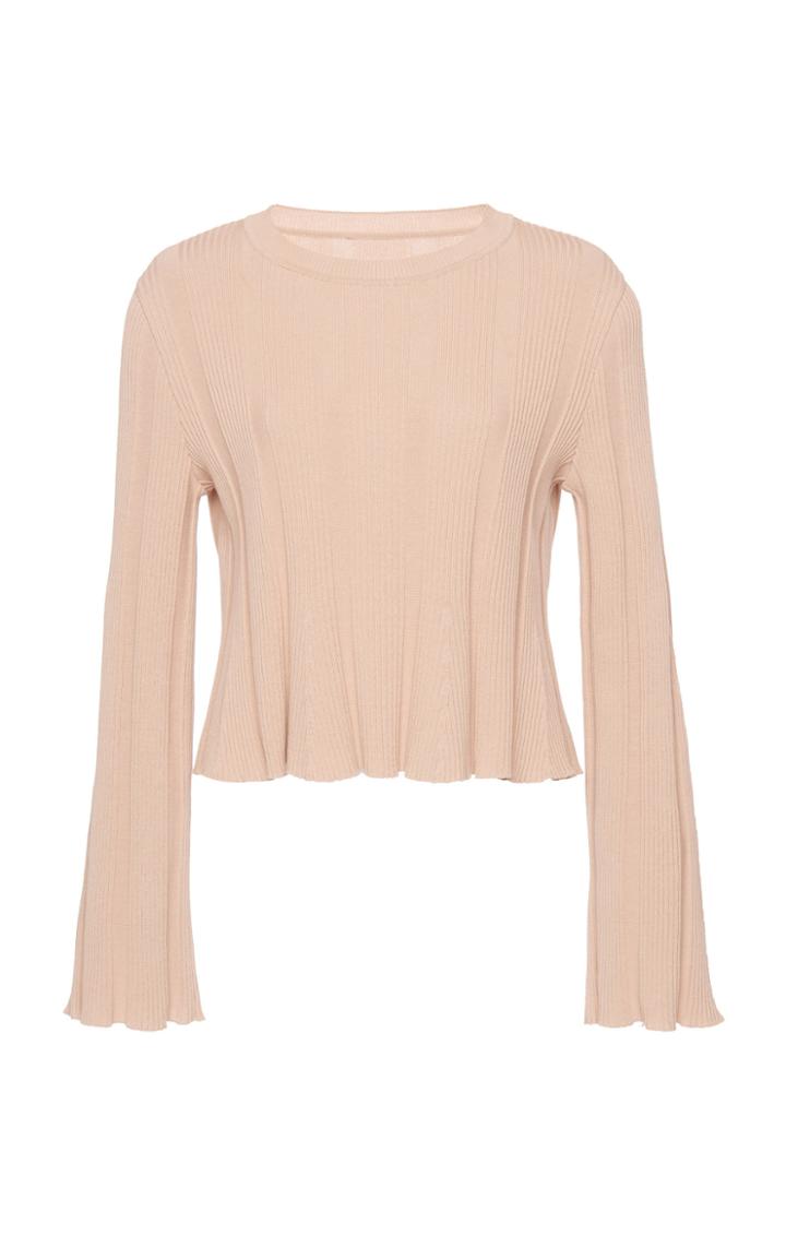 Alberta Ferretti Ribbed Knit Cotton Top
