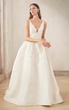 Moda Operandi Oscar De La Renta V-neck Silk Faille Embroidered Ball Gown Size: 0