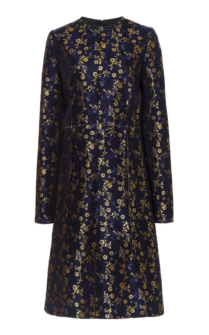 Marni Metallic Floral-jacquard Dress