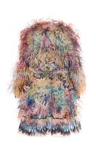 Mary Katrantzou Feather-embellished Printed Georgette Dress